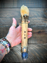 Load image into Gallery viewer, NEW MOON WAND Chakra Aquamarine & Sodalite LARGE