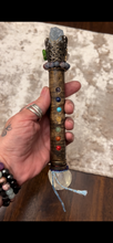 Load image into Gallery viewer, NEW MOON WAND Chakra Celestine & Yellow Calcite Small