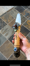 Load image into Gallery viewer, NEW MOON WAND Chakra Selenite & Labradorite LARGE
