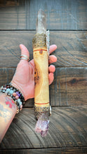 Load image into Gallery viewer, NEW MOON WAND Smokie Quartz & Amethyst LARGE