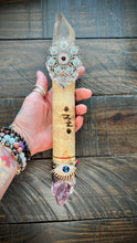 Load image into Gallery viewer, NEW MOON WAND Smokie Quartz & Amethyst LARGE