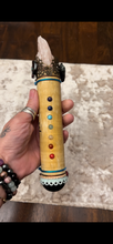 Load image into Gallery viewer, NEW MOON WAND Chakra Rose Quartz & Onyx Large