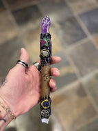 JUNIOR New Moon Wands Purple Aura Quartz With Citrine