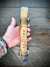 Load image into Gallery viewer, NEW MOON WAND Chakra Aquamarine &amp; Sodalite LARGE
